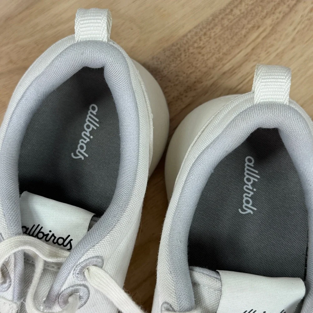 Allbirds Courier Lace Up Canvas Running Shoes Sneakers Blizzard White Womens 10‎